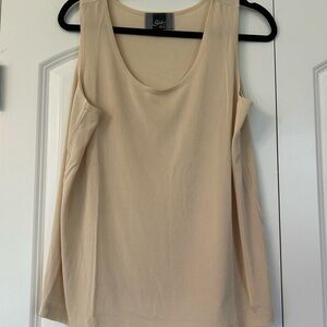 NWOT Slinky Brand Stretch Tank Top No Wrinkle Sz L Cream Women Travel Camisole